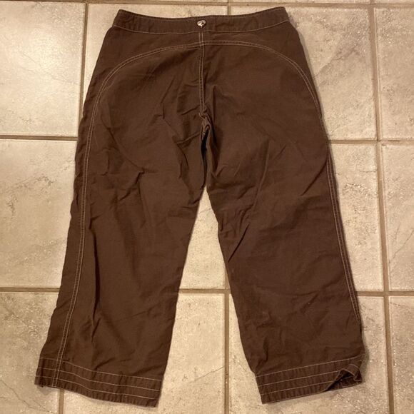 Kühl Capri Dry Casual Hiking Outdoor Brown Chino Small Hem Slit Drawstring Waist - Picture 4 of 8